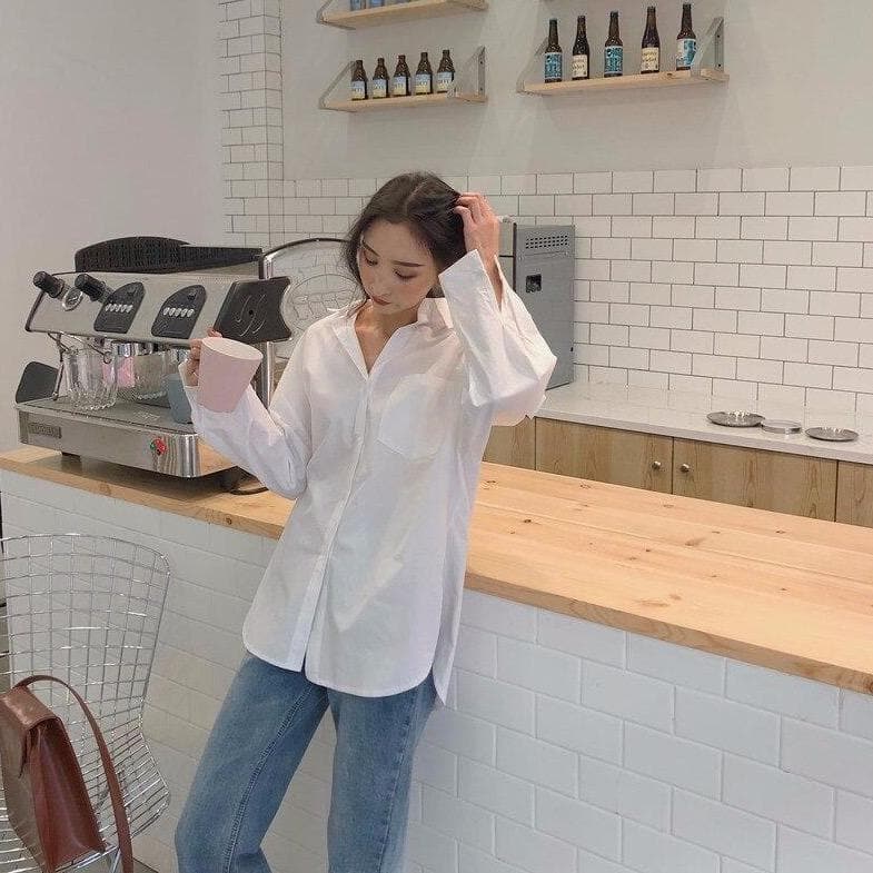 Button-Down Shirt With Front Pocket