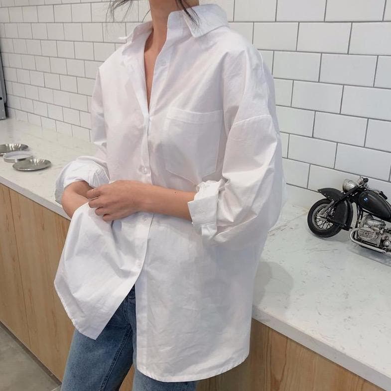 Button-Down Shirt With Front Pocket