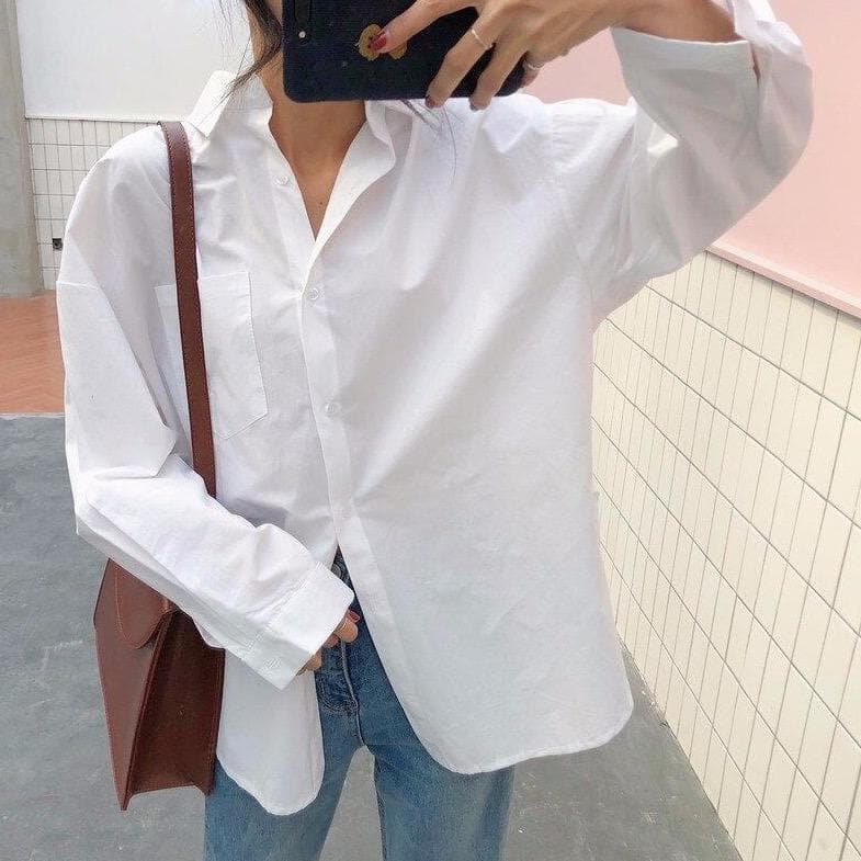 Button-Down Shirt With Front Pocket
