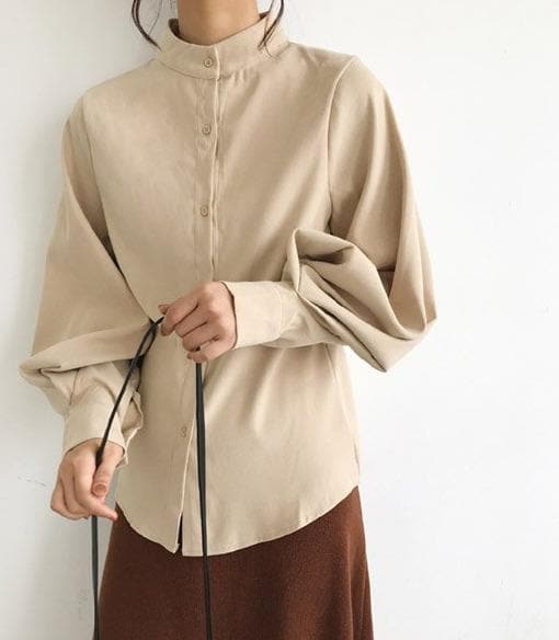 Vintage Style High Neck Blouse