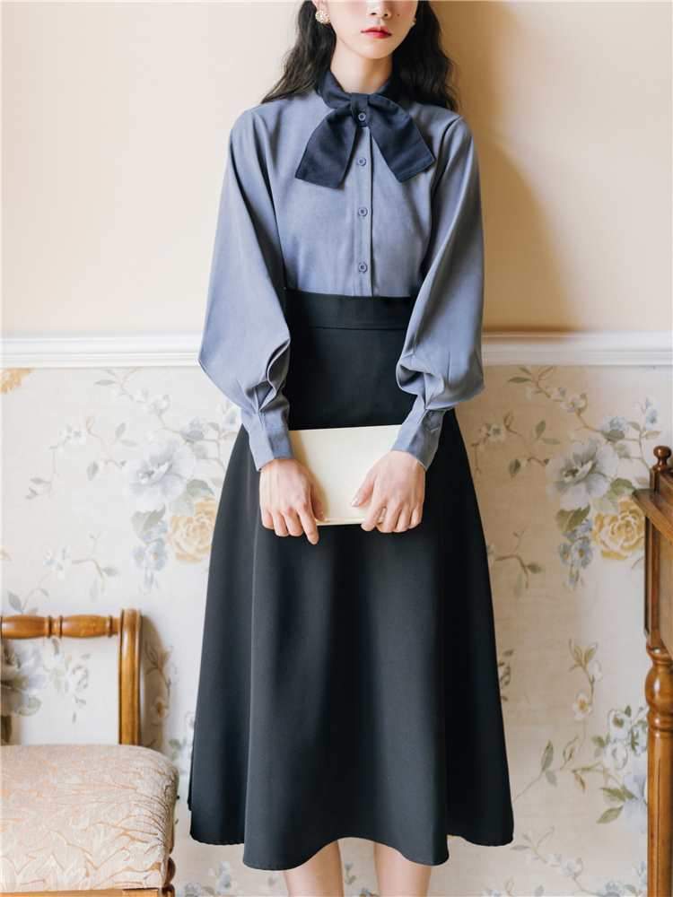Vintage Style High Neck Blouse