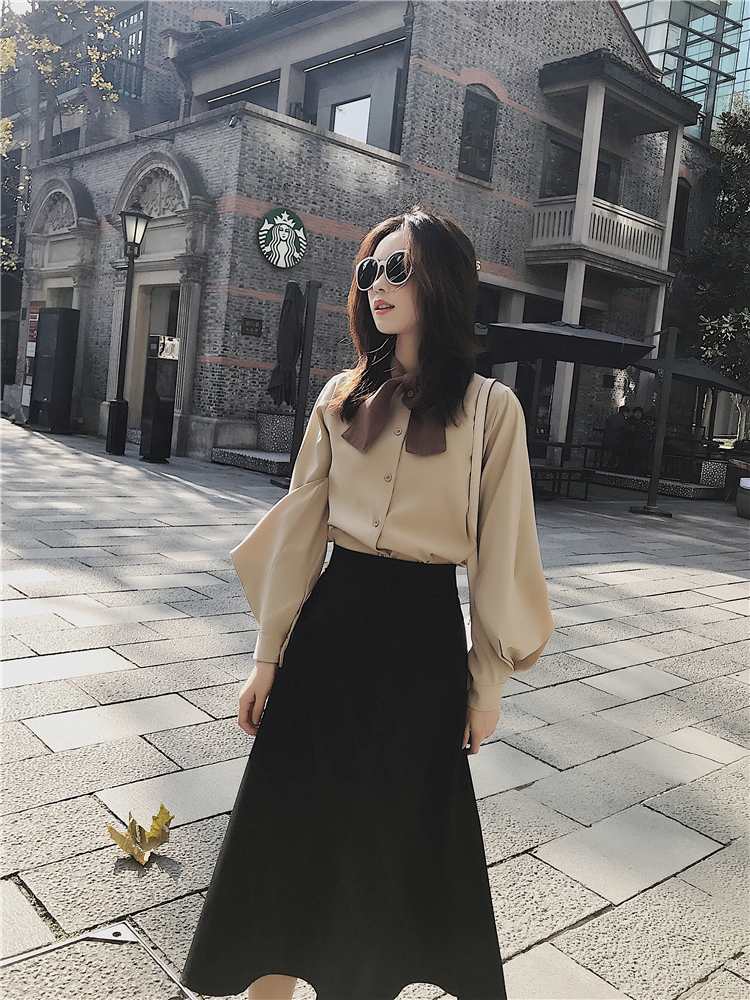 Vintage Style High Neck Blouse