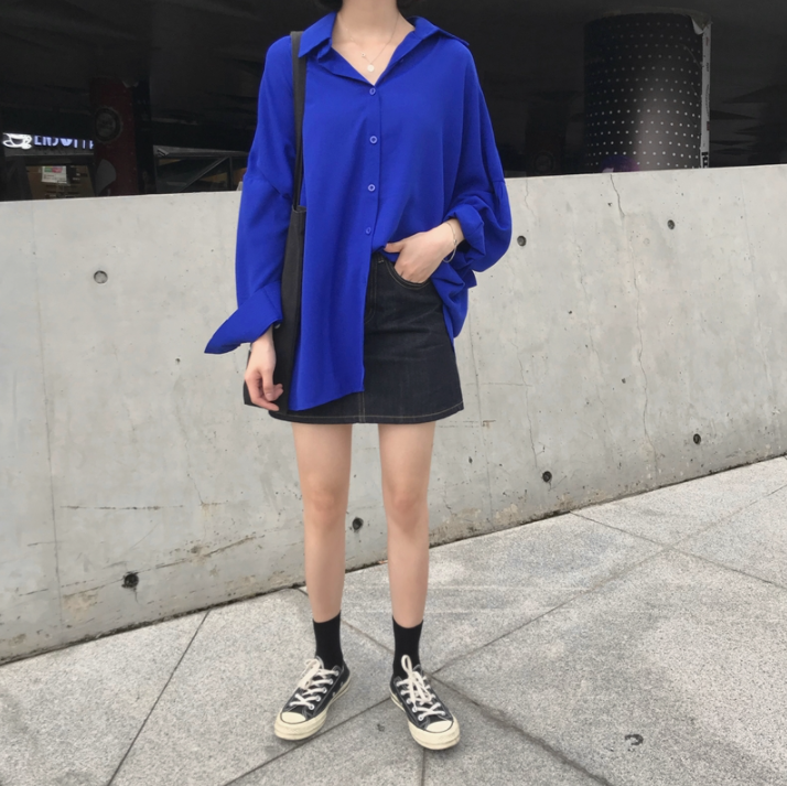 Loose-Fitting Chiffon Shirt
