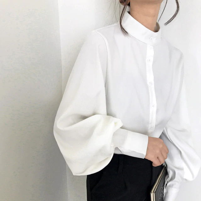 Vintage Style High Neck Blouse