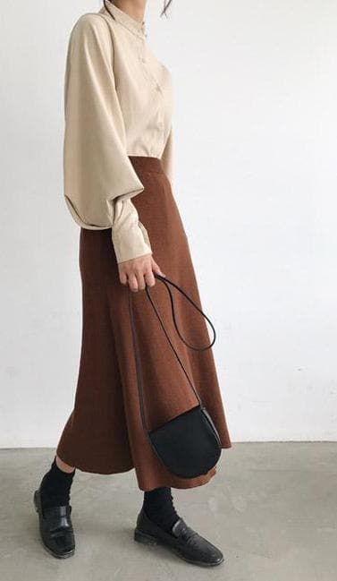 Vintage Style High Neck Blouse