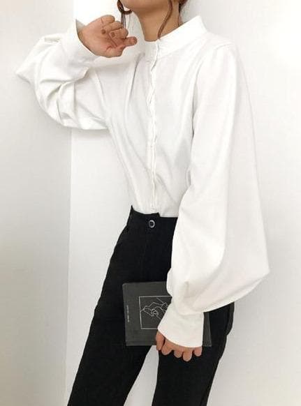 Vintage Style High Neck Blouse
