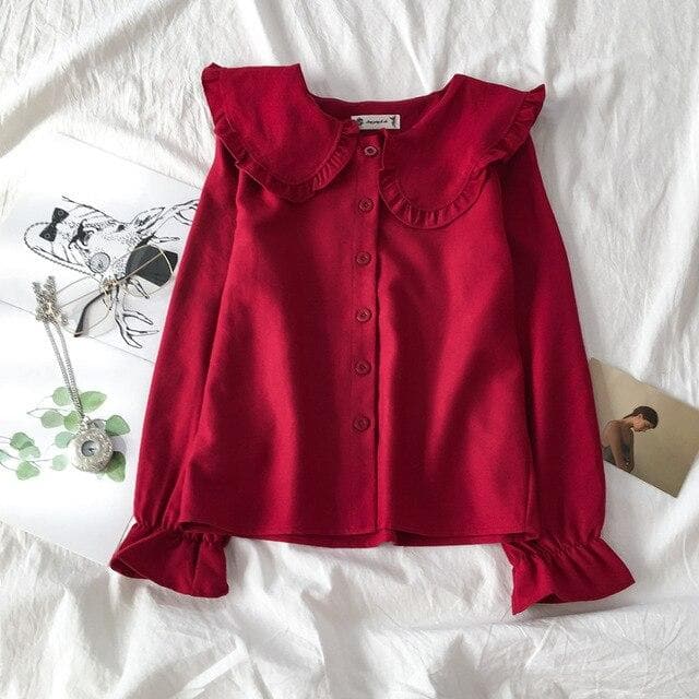 Collared Longsleeve Blouse