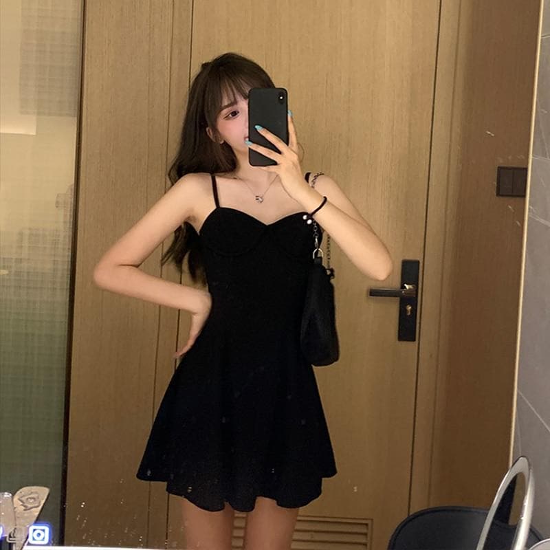 2-in-1 Mini Dress + Collared Shirt with Lantern Sleeves