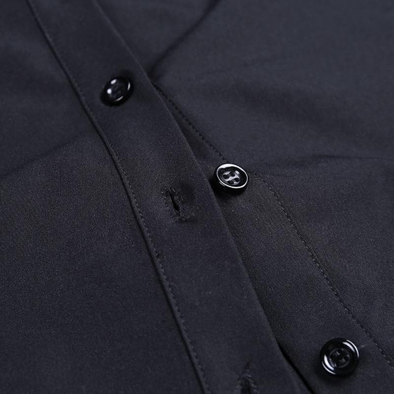 Button-Down Blouse With Puff Sleeves