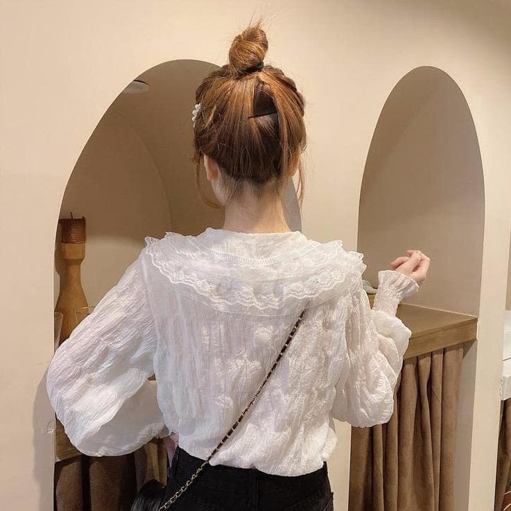 Vintage Lace Blouse With Ruffles