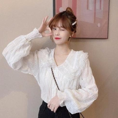 Vintage Lace Blouse With Ruffles