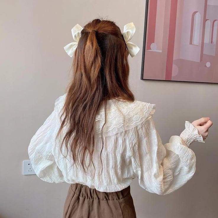 Vintage Lace Blouse With Ruffles