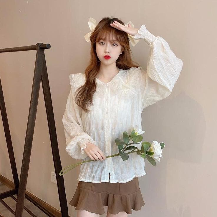 Vintage Lace Blouse With Ruffles