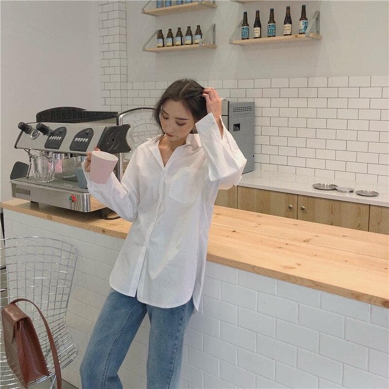 Button-Down Shirt With Front Pocket