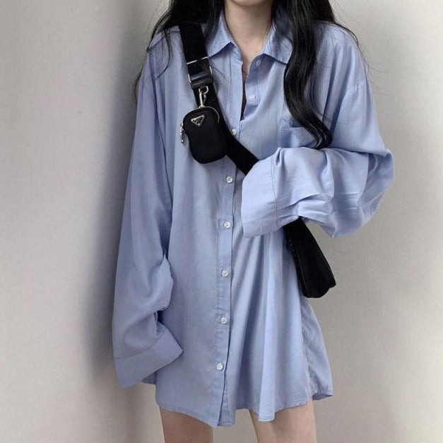 Oversized Button-Down Boyfriend Shirt