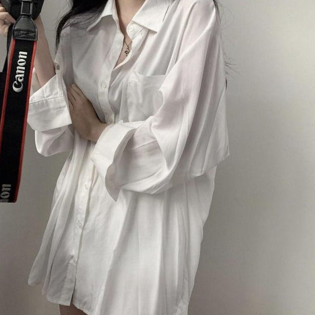 Oversized Button-Down Boyfriend Shirt