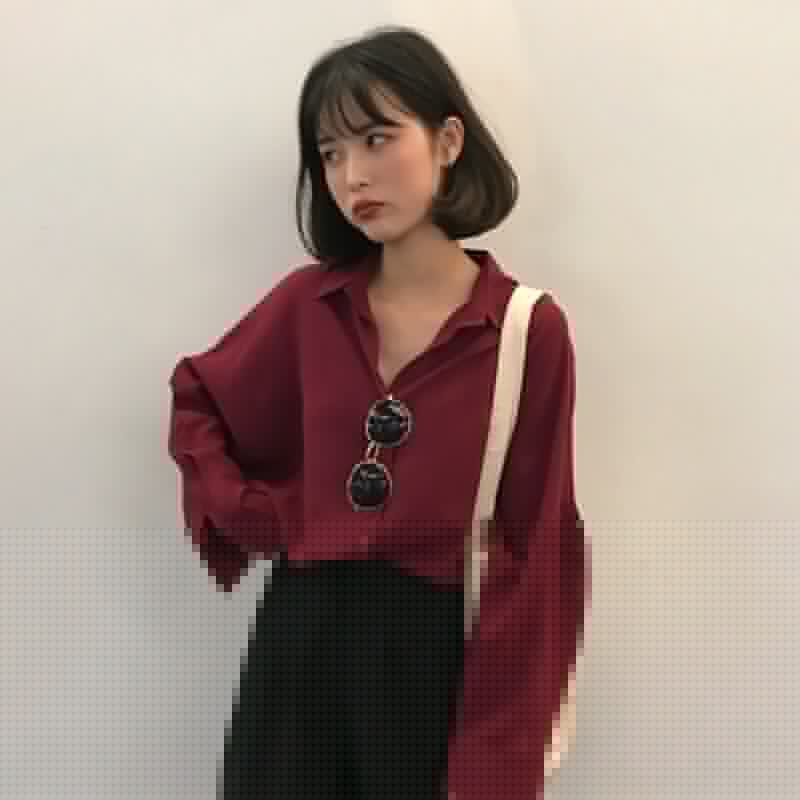 Loose-Fitting Chiffon Shirt