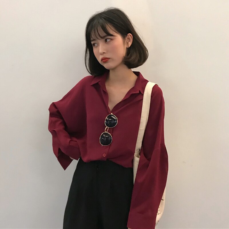 Loose-Fitting Chiffon Shirt