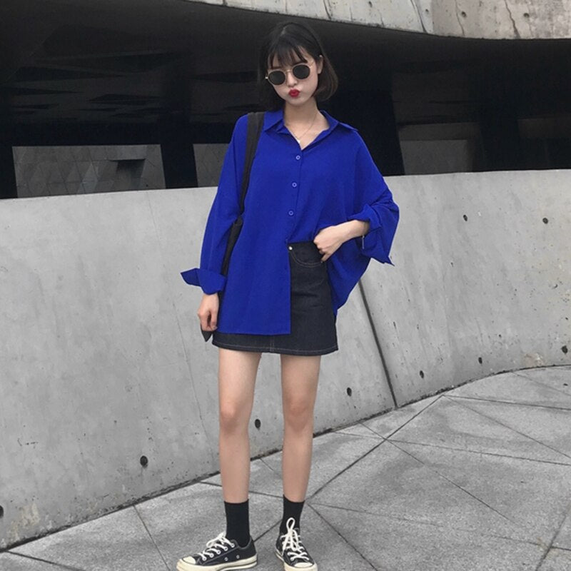 Loose-Fitting Chiffon Shirt