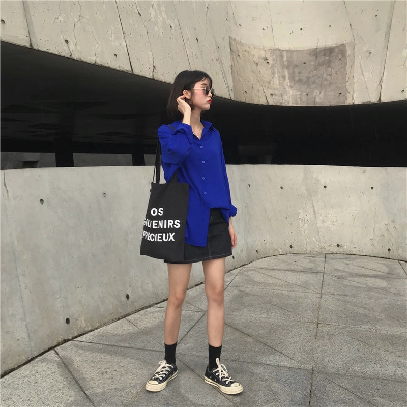 Loose-Fitting Chiffon Shirt