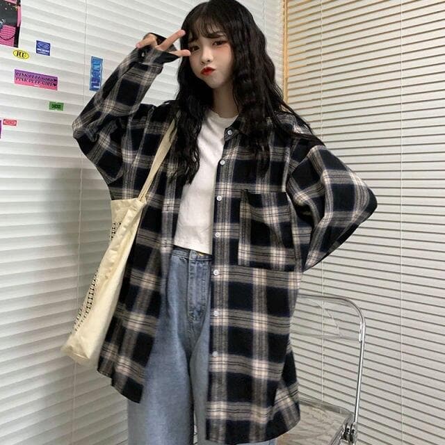 Plaid Button-Down Shirt With Pocket