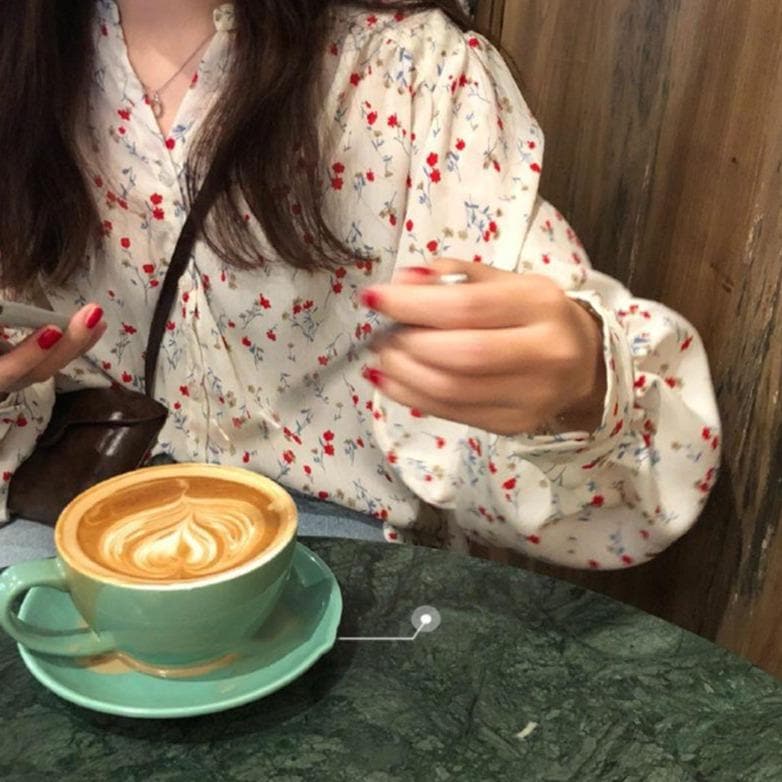 Button-Down Blouse With Floral Print