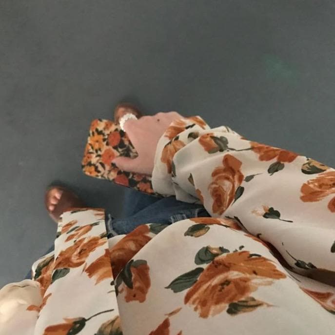 Flowy Blouse With Floral Pattern