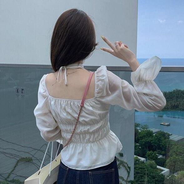 Draped Blouse With Straps