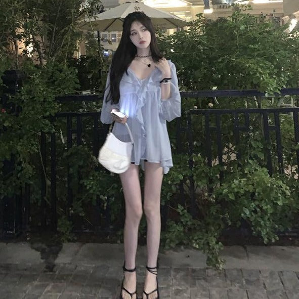 Transparent Blouse With Ruffles