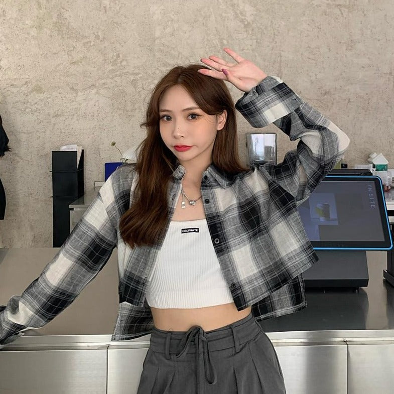 Cropped Button-Down Shirt