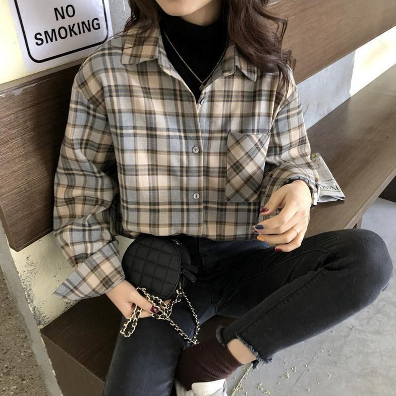 Plaid Button-Down Shirt With Chest Pocket